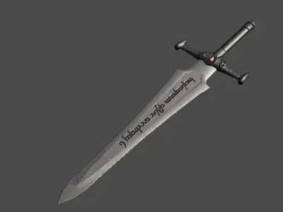 Low poly sword game model Low-poly 3D model