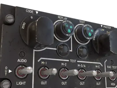 IDENTTIFICATION FRIEND OR FOR IFF CONTROL PANEL 3D model