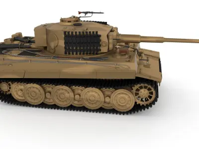 T34-85 Tiger Tank Late Pack with Interior and Engine Bay 3D model