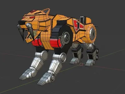 Sabertooth Tiger Dinozord - Power Ranger 3D model