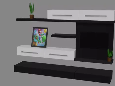 furniture shelf  Free low-poly 3D model