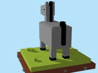 VOXEL HORSE - MODEL 4 Low-poly 3D model
