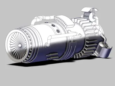 turbine engine 3D model