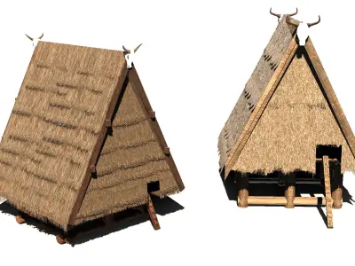 Rumah Tambi Low-poly 3D model