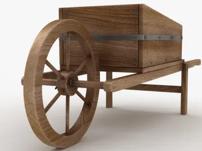 Wooden Wheelbarrow 3D model