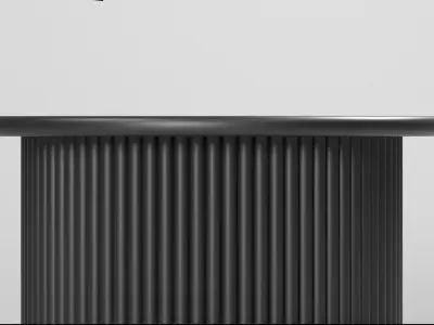 Round Matte Black Plastic Dining Table Free 3D model