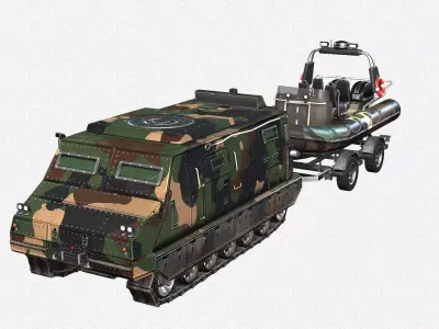 Tracked armored vehicle Low-poly 3D model