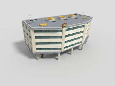 office city building 3 Low-poly 3D model