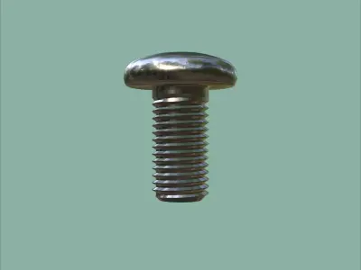 Steel Stained M10 Bolt Allen Pan Head 3D Model 3D model