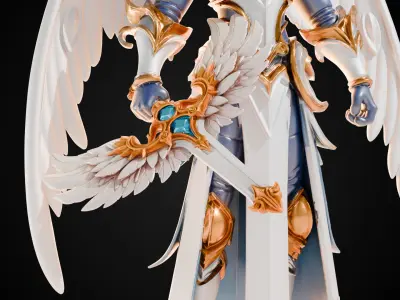 Stylized Sword - Paladin Sword Seraphs Fang - Game Ready 3D model