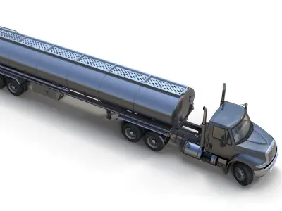 Industrial International Durastar fuel trailer Low-poly 3D model