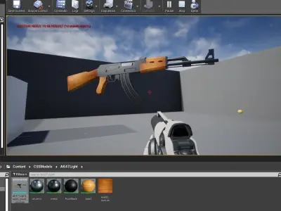 AK-47 Rifle Light wood - Machinegun - Fuzil - Metralhadora Low-poly 3D model