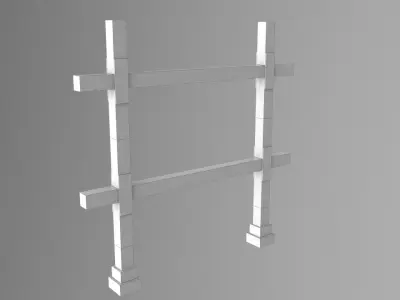 Wooden Vertical Ladder Low-poly 3D model