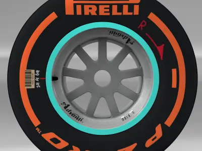 W06 Hard Rear tyre Low-poly 3D model