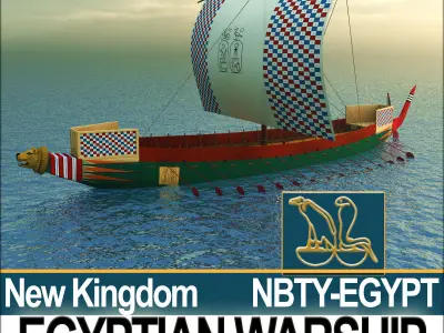Ancient Egypt Warship Kepnet NK 3D model