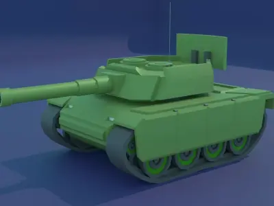 Simple Stylized Tank Low-poly 3D model