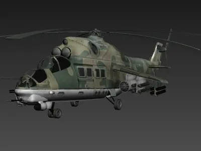 Mi 24 helicopter Low-poly 3D model