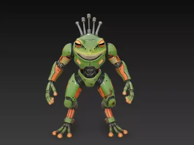 Cyber Frog Mk-II - Tactical Amphibian Mecha 3D Model 3D print model