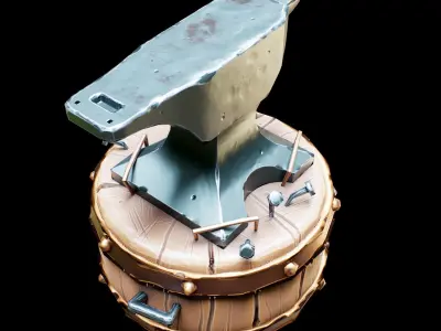 Anvil PBR low-poly 3D model PBR Game ready for Unreal Engine Low-poly 3D model