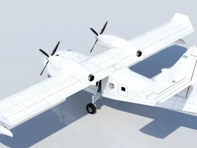 CL-415 Super Scooper 415 lowpoly static Low-poly 3D model