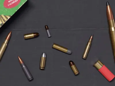 Bullets Pack 1 - Mixed Caliber Ammo Free low-poly 3D model