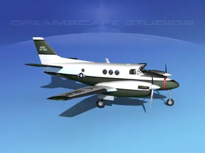 Beechcraft C-6 Transport V01 US Army 3D model