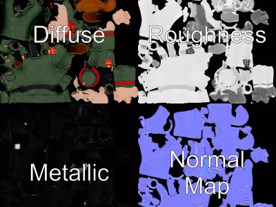 Charismatic Soldier Character model pack Low-poly 3D model