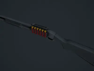 Remington 870 Low Poly Mobile Ready Low-poly 3D model