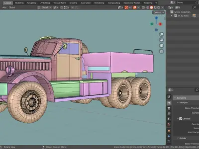 M 20 DIAMOND T MILITARY TRUCK BASE MESH Low-poly 3D model