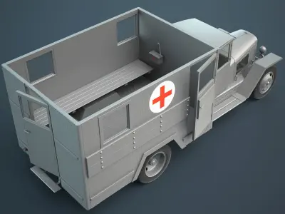ZIS-5 Ambulance Van High-Poly 3D model