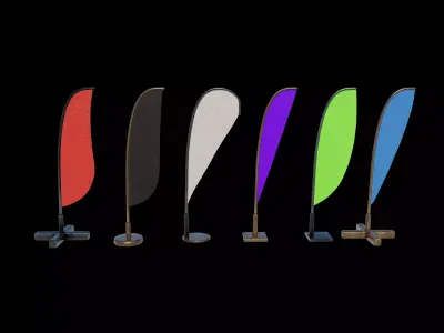 banner commercial flag 3D model