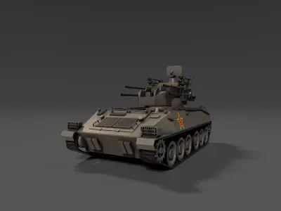 PGZ95 Self-Propelled Anti-Aircraft System - Game Ready low poly Low-poly 3D model