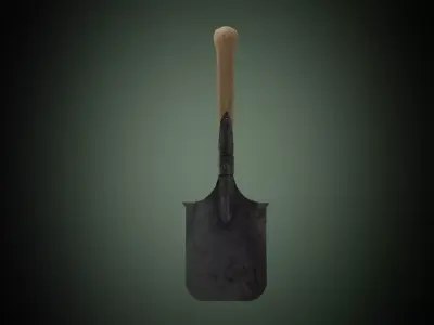 Military shovel Kleines Schanzzeug M1874 Feldspaten Low-poly 3D model