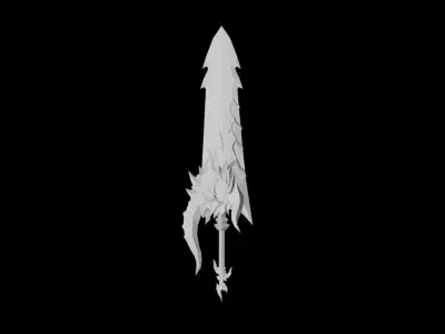 Corrupted Holy Sword Low-poly 3D model