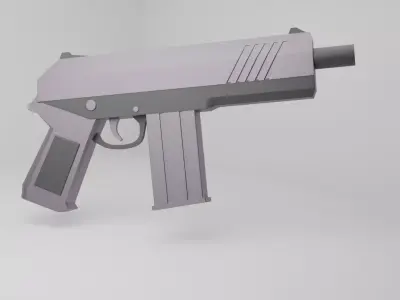 Low Poly SciFi Blaster Low-poly 3D model