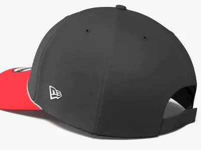 NASCAR Racing New Era 9FORTY A Frame Adjustable Hat Black Red 3D model