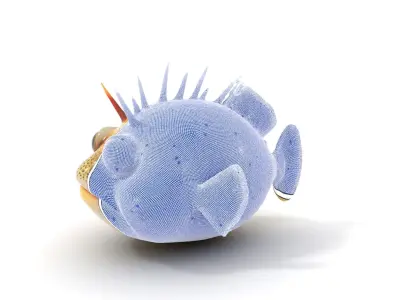 Spiky Fish Model Pack  Cartoon Style D Model Collection Low-poly 3D model