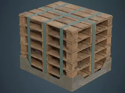 Pallet Rack 1B Low-poly 3D model