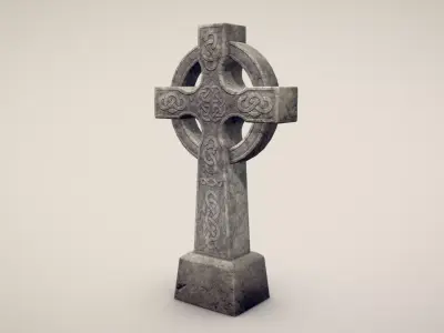 Celtic Cross gravestone Low-poly 3D model