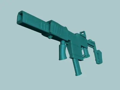 Sci-Fi Kriss Vector - Submachine Gun - Weaponry Low-poly 3D model