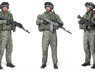 MILITARY Game Ready Croatian Soldier Character Low-poly 3D model