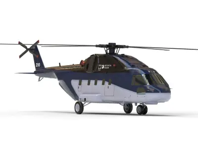 Civil helicopter lowpoly Low-poly 3D model