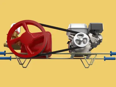 PLUNGER PUMP GASOLINE ENGINE SPRAYER PRESSURE WATER JET CAR WASH 3D model