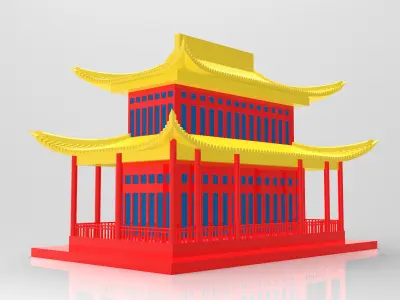 Chinese Building Two Floors 3D print model