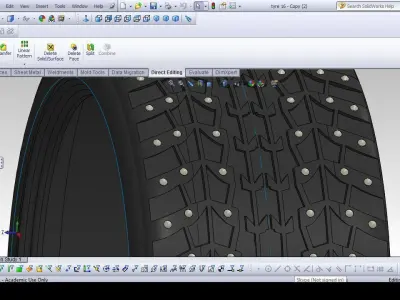 studded racing tyre and 17 steel rim Free 3D model