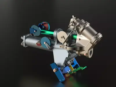 P-51D Mustang TW OLEO Pulley and Base Mount Assem for Shock Cyl 3D print model