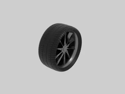 Tire Wheel For SportsCar SuperCar American Muscle Low-poly 3D model