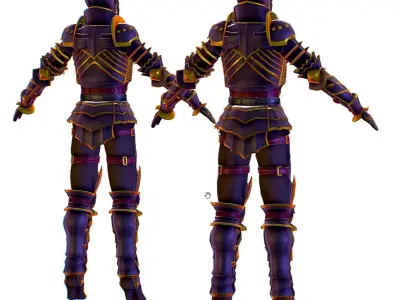 Subdivision 3D Women The Knight Dark Queen Low-poly 3D model