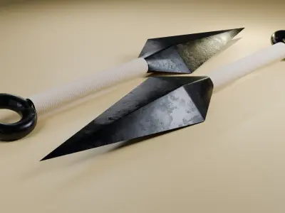 Ninja Kunai Knife Low-poly 3D model