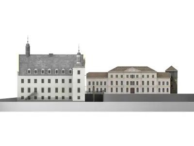 Romantic moated castle 3D model